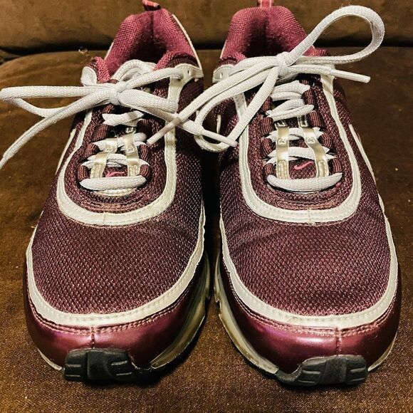 Gorgeous Vintage Nike Zoom Air Max 360 Burgundy Maroon White Womens 9 US 40.5 EU - Picture 2 of 11